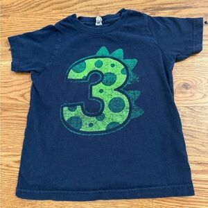 Three Third Birthday Dinosaur Tshirt Size 3